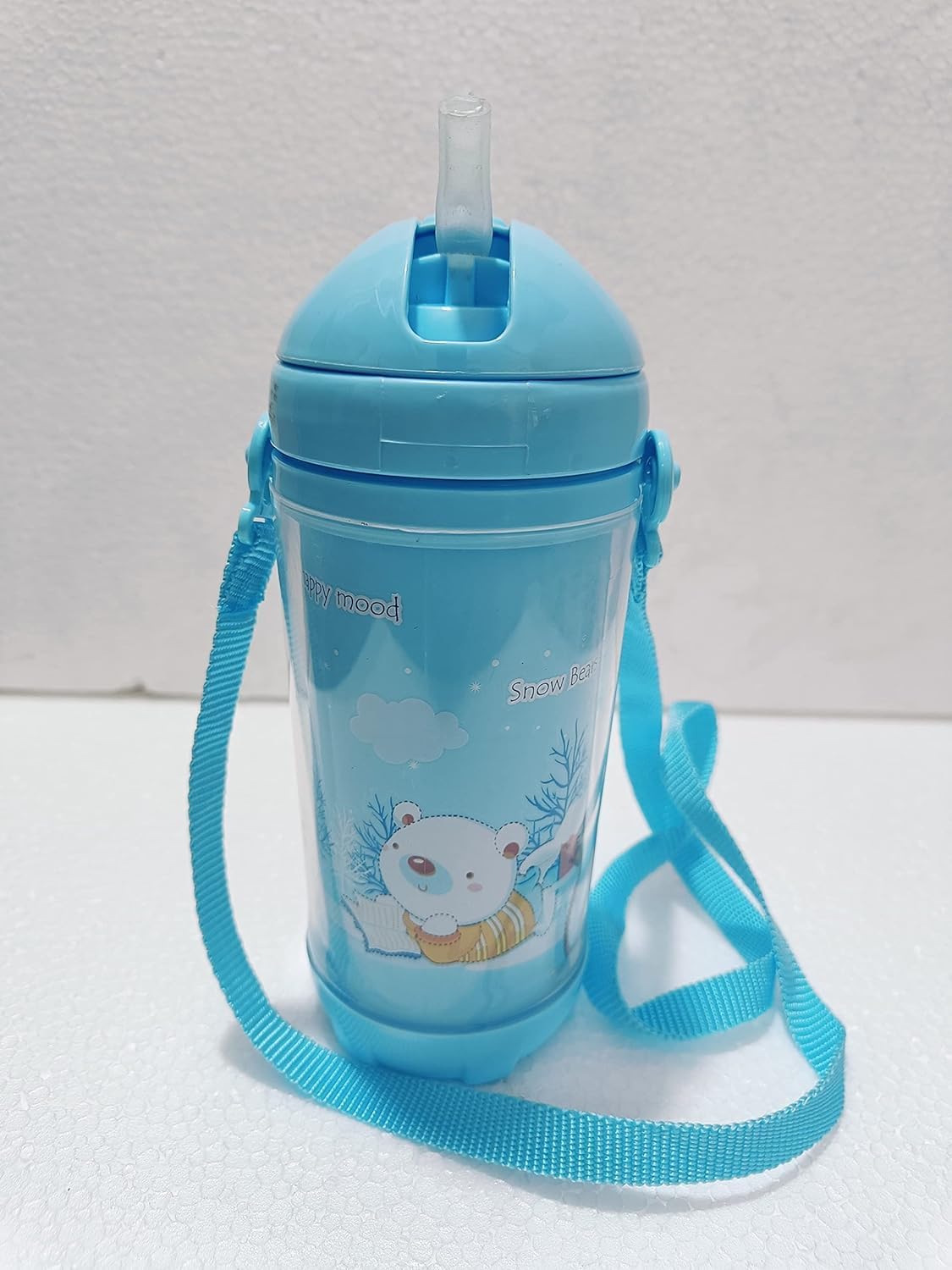 EAGEAN 500ml Water Bottle with Straw for Kids, Durable & Leak Proof Open Soft Sipper & Protective Silicone Boot (Blue)-image-11
