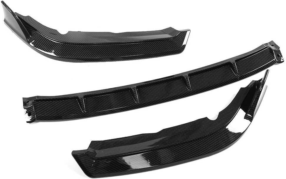 IKON MOTORSPORTS Front Bumper Lip Compatible with 2019-2021 Honda Civic, 10TH GEN IKON Style CF Look PP Air Dam Chin Spoiler