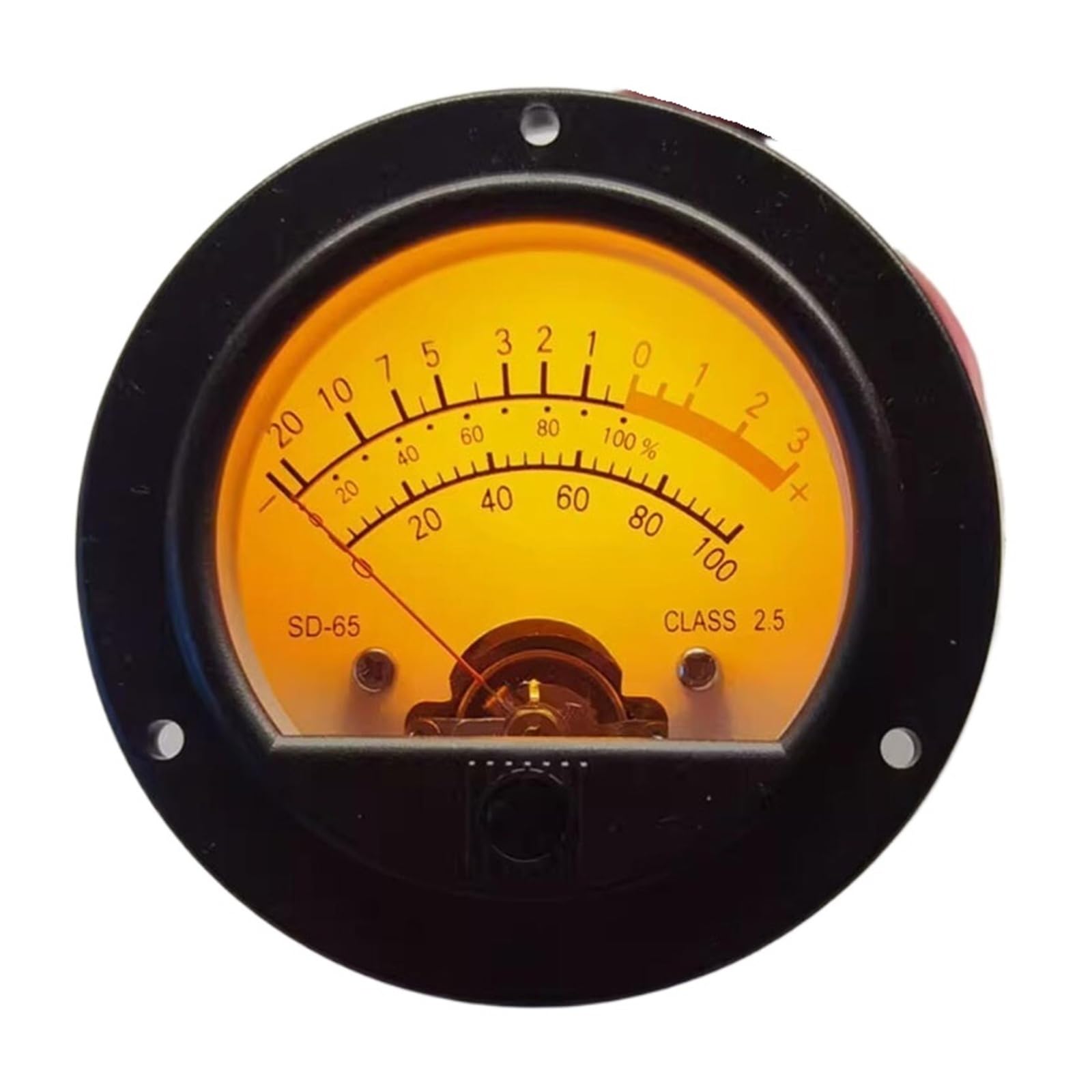 Medidor de voltaje de dial con retroiluminación amarilla, instrumento de medición de corriente con cabezal analógico negro redondo