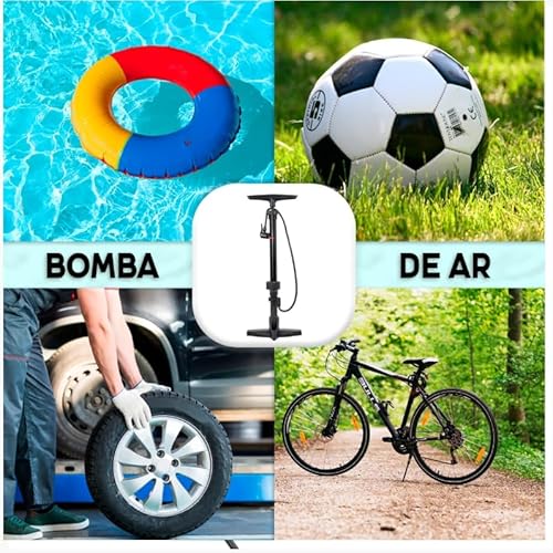 Bomba De Ar Pneus Bicicleta Carro Moto 160psi Manual Bico Duplo