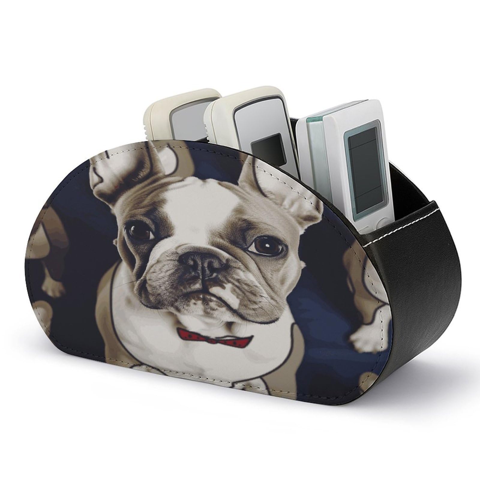 Btcowzrv Style Cute French Bulldog Remote Control Holder With 5 Compartments
