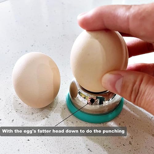Miniatura 9 de jawbush - Perforador de huevos de acero inoxidable para huevos crudos, póquer de huevos resistente con base resistente y pin afilado para obtener