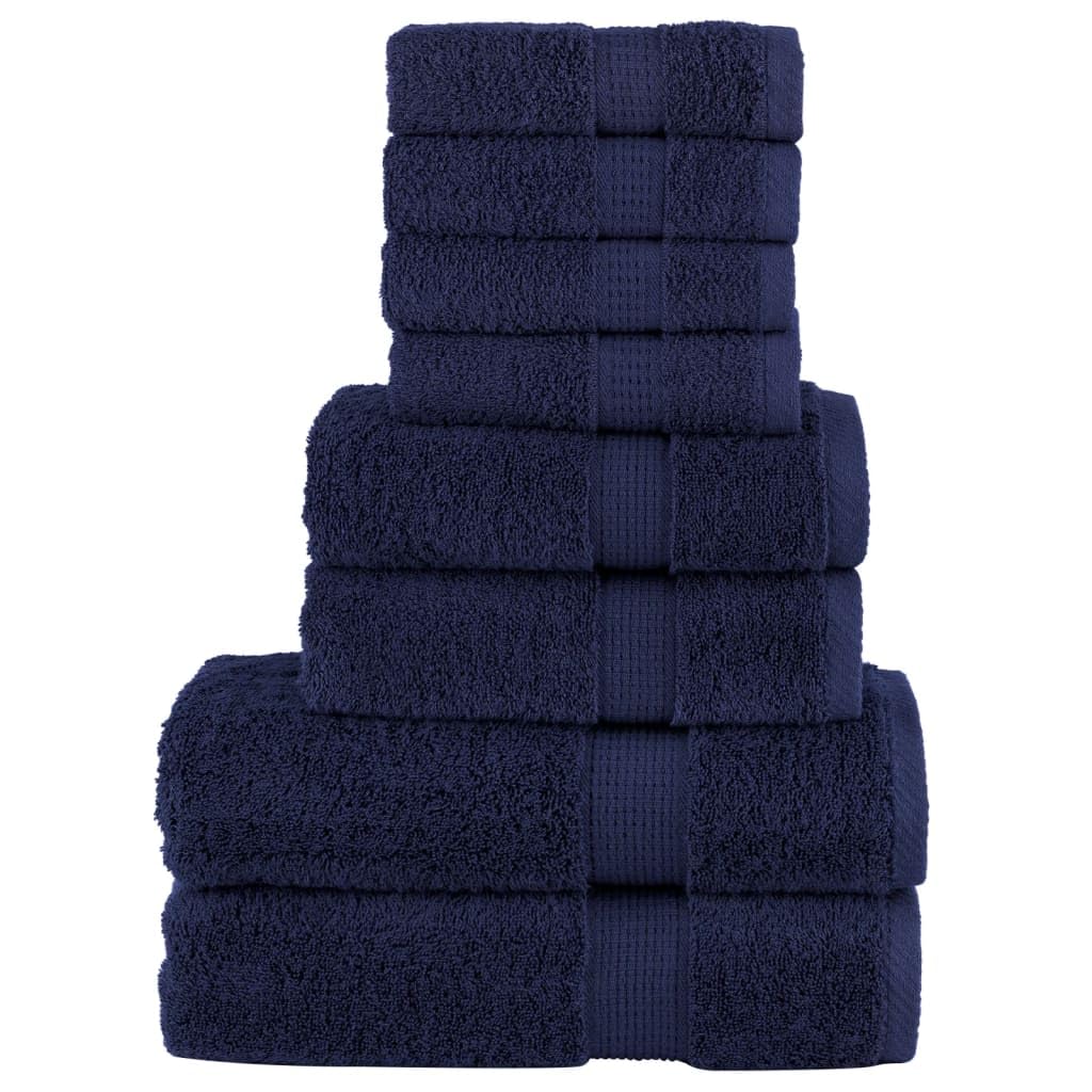 Solund - Juego de toallas de mano (8 piezas, 600 g/m², 100% algodón, toalla de ducha, toalla de invitados, guante de lavado, absorbente, suave, para baño, sauna, fitness, viajes, hotel