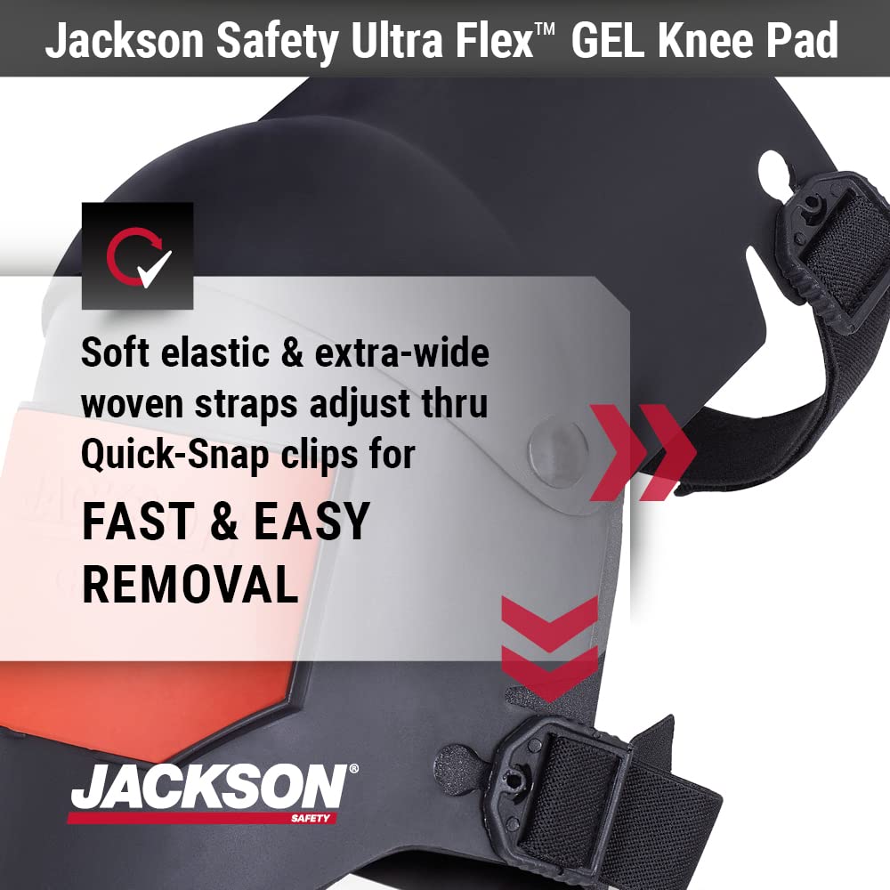 JACKSON SAFETY 95110 Universal, Grey/Orange Ultra-Flex Premium Grade protective durable comfort anti-slip Knee Pads for construction, work, gardening, flooring or DIY, grey