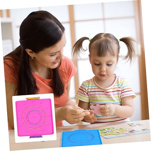 Miniatura 8 de Operitacx 4 unids Peg Board Niños Juguetes Educativos Plato de Plástico Platos de Plástico Geometría Aprendizaje Geometría Manipulativos Plástico