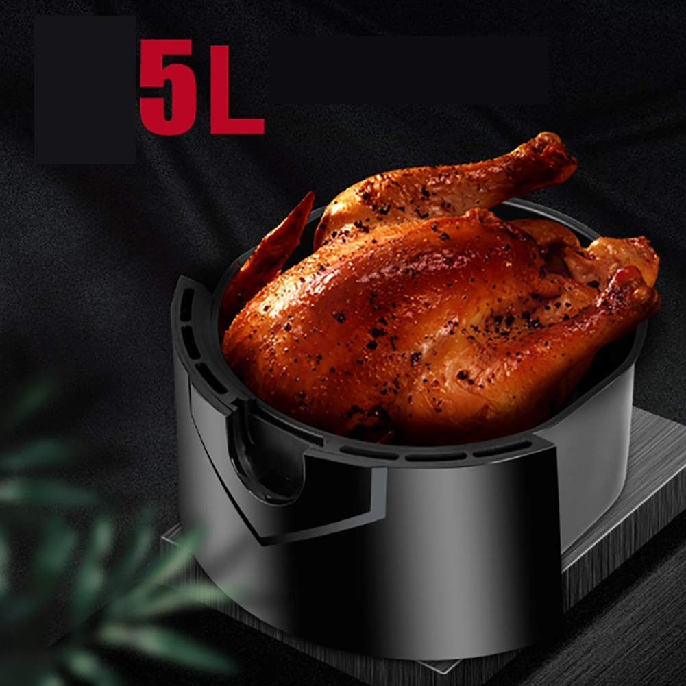 5L Friggitrice ad Aria Senza Olio Friggitrice elettrica Multifunzione per impieghi gravosi Macchina per Patatine Fritte per Uso Domestico Friggitrici ad Aria Calda Friggere Disidra