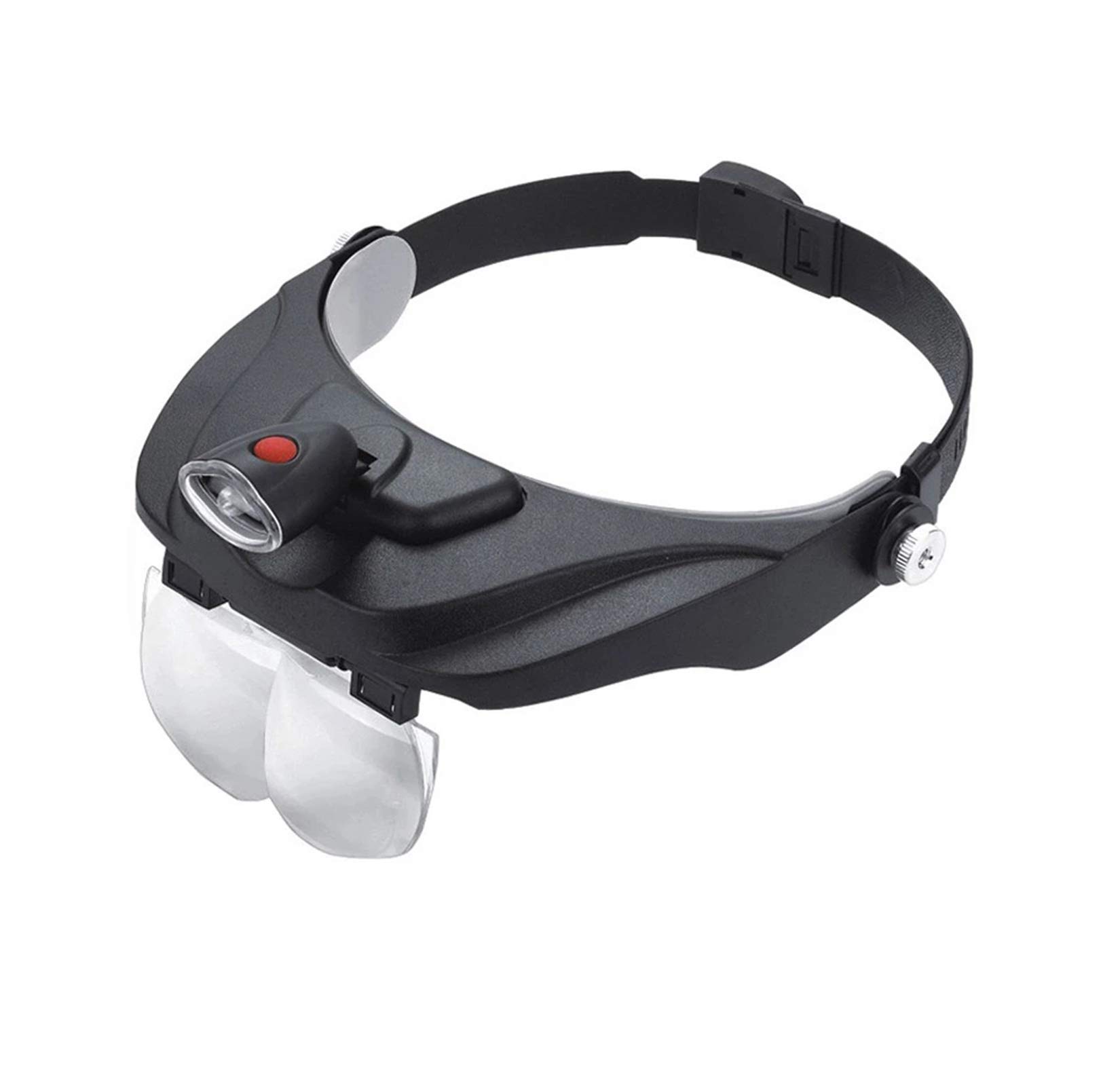 asdchZen Headband Magnifier,Illuminated Hands Head Magnifier Visor With 4 Replaceable Lenses,For Reading,Jewellery Loupe,Watch And Electronic Repair