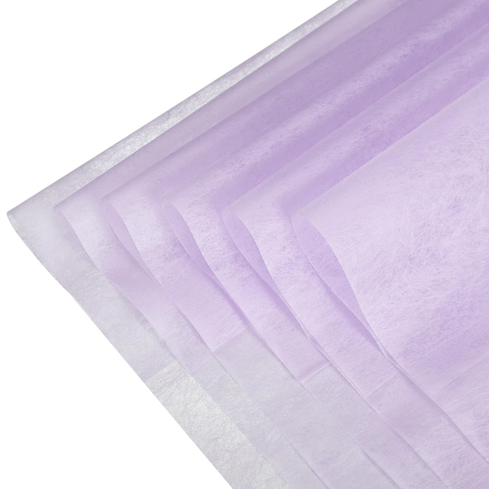 YELARXI Flower Wrapping Paper, Cotton Wrapping Flower Paper, Non-Woven Waterproof Floral Bouquet Wraps - Fitting for (Florist Supplies/Gift) 15.7 x 22 Inch & 38 Pack & Light Purple