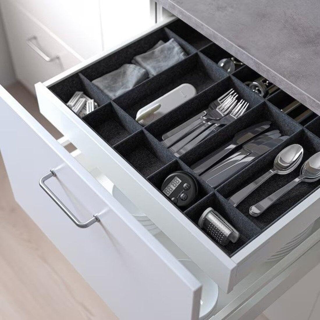 IKEA UPPDATERA Verstellbarer Organizer für Schubladen, 60 cm, grau