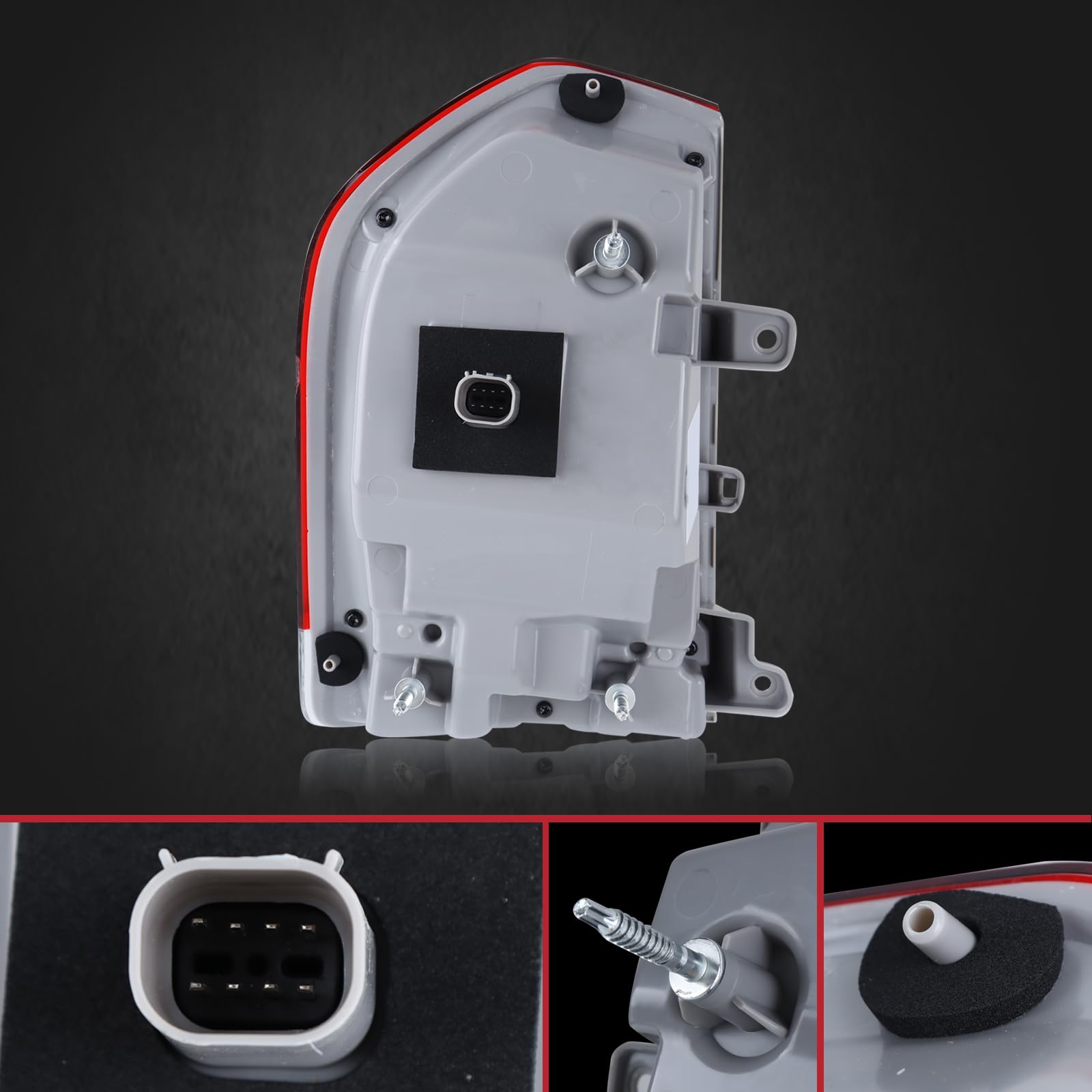 Duolctrams Full LED Black Bezel Tail Light Rear Lamp Assembly Compatible with 2015-2023 Chrysler 300 Right Passenger Side 68225358AC