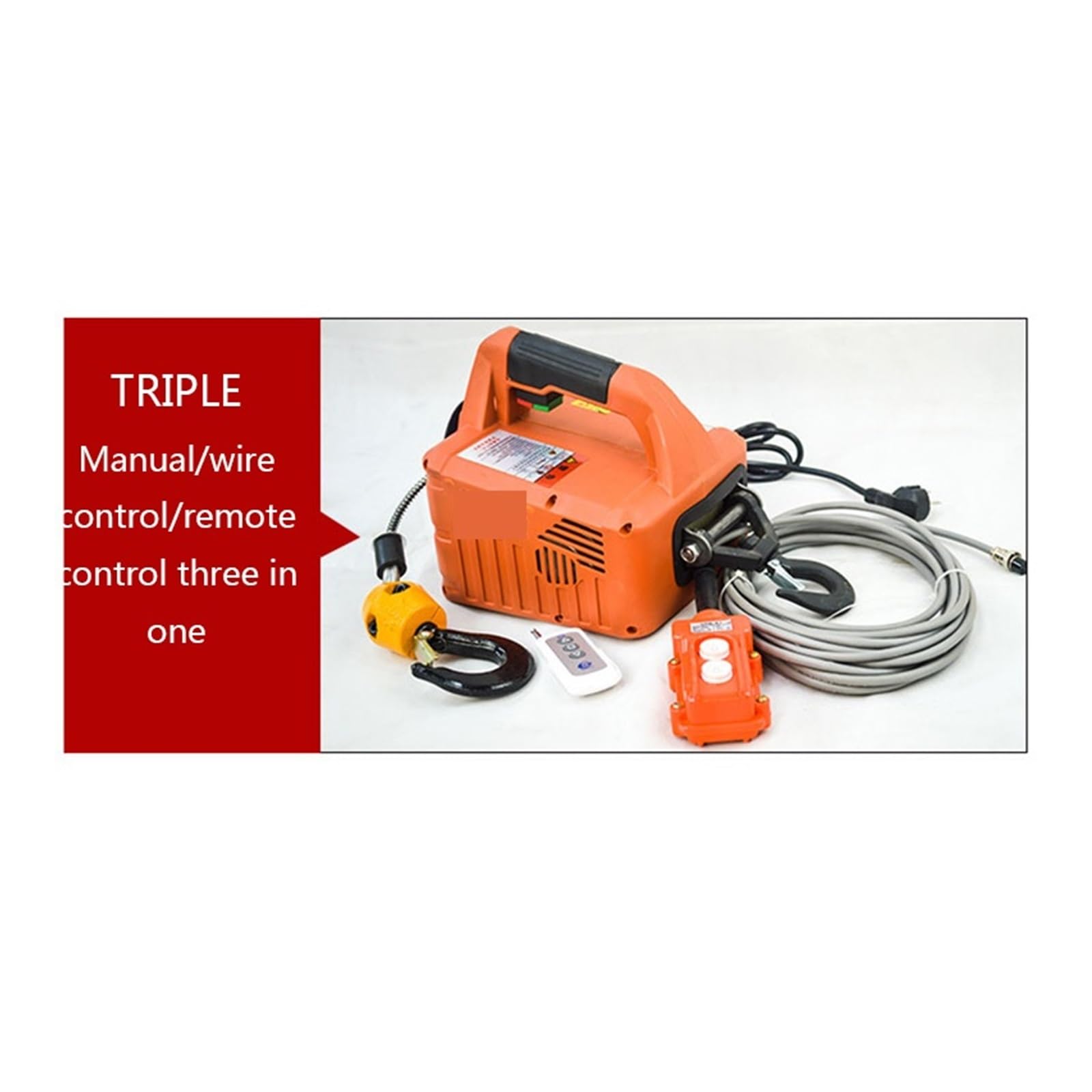 Elektrische Seilwinde mit hoher Traktion, elektrische Seilwinde, Tragkraft 500 kg, tragbare elektrische Seilwinde, Traktionszug, manuelle/Fern-/Kabelsteuerung, Hebewerkzeug
