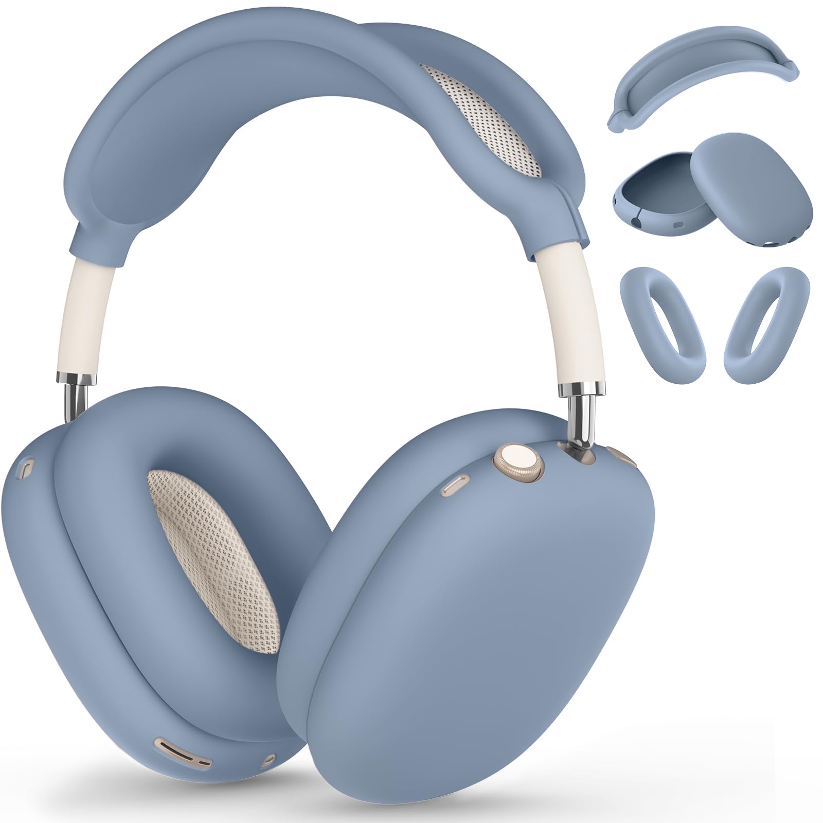 Silicone Case Cover for AirPods Max, Ear Pad Case/Ear Cups/Headband Cover for AirPods Max Headphones, Accessories Soft Silicone Protector for AirPod