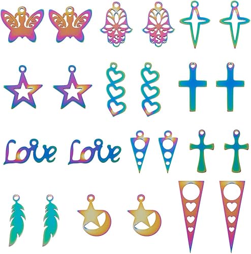 Vista 35 de Conectores de Filigrana Colgantes, Acero inoxidable, No es una piedra preciosa 0Mariposa#1