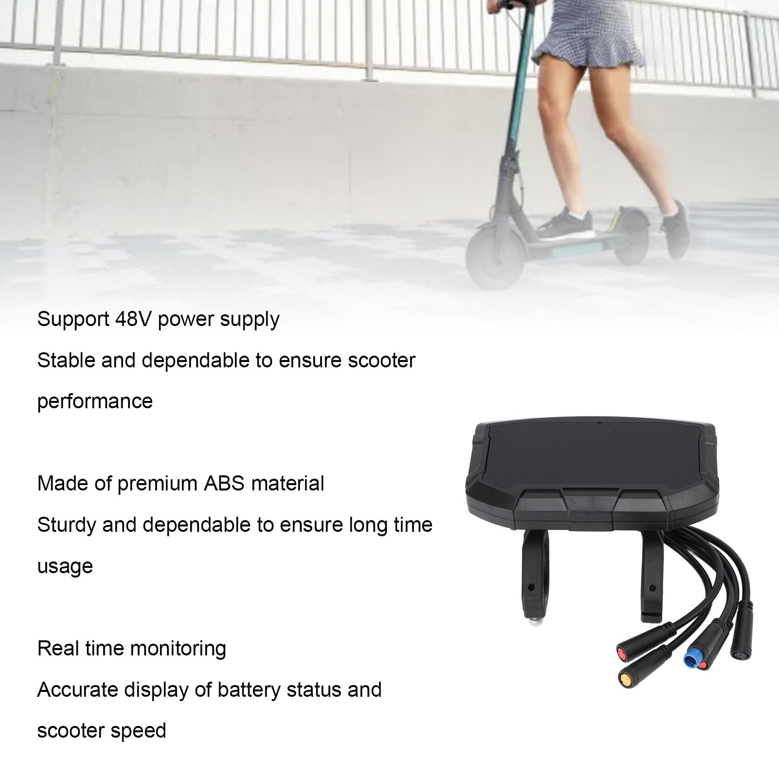 Asixxsix Misuratore di Visualizzazione Scooter, Pannello di Controllo ABS Scooter 48V con Controller V5 DBGYEO V09, per SmartGyro Scooter Batteria Monitoraggio