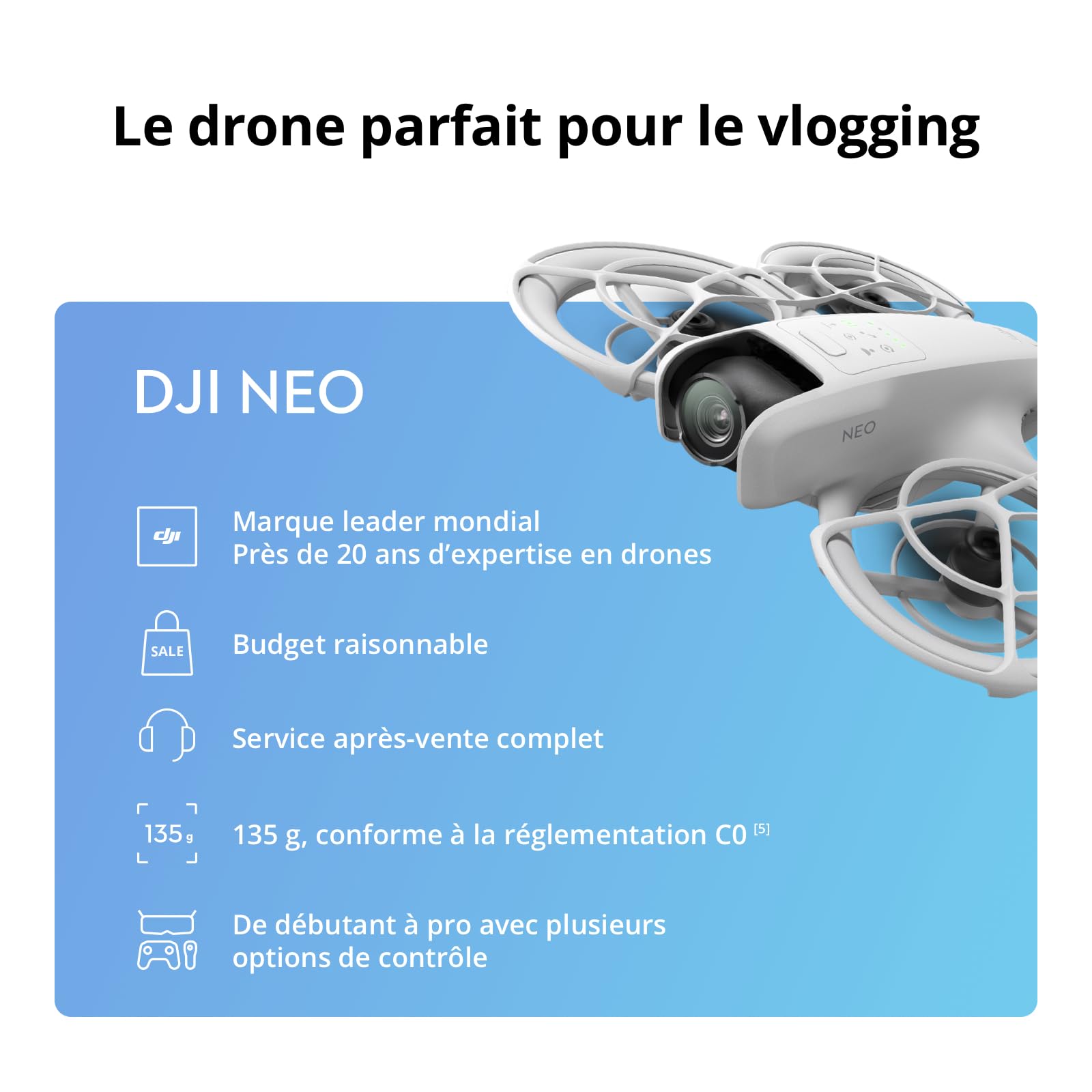 DJI Neo, Mini Drone avec Caméra 4K Ultra-HD pour Adultes