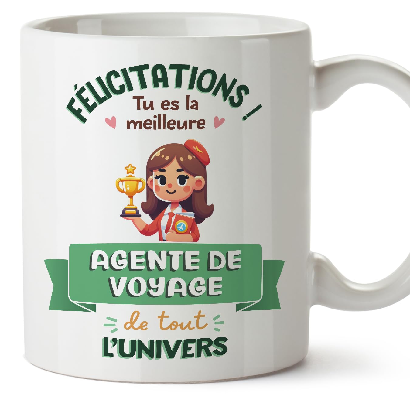 MUGFFINS Travel Agent Woman Mug - in French - Meilleur Univers Trophée - Funny Gift for Colleagues - Ceramic 11oz Mug — image 1