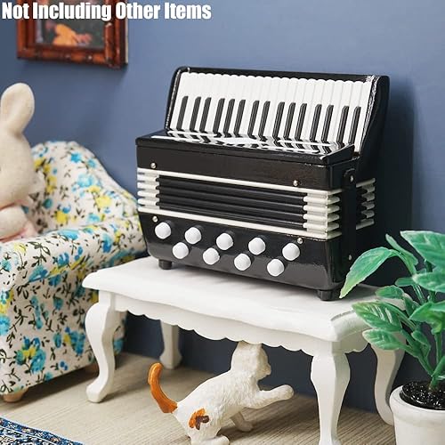 Miniatura 6 de Odoria 16 miniatura acordeón casa de muñecas instrumentos musicales accesorios