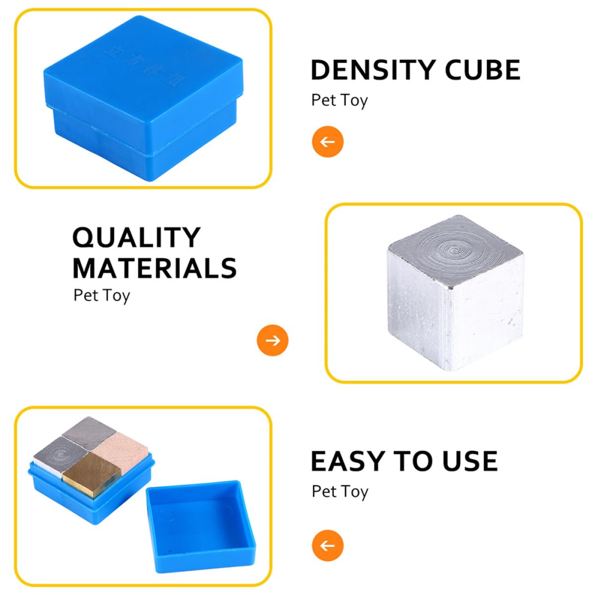 Cubos Metálicos para Estudiar Densidad de Cobre, Hierro y Aluminio Juego de 8 Almacenamiento Plástico Compacto en Aulas de Física