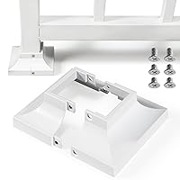 Vista 11 de 1 pieza Base de poste de cubierta de 2,5 cm de aluminio, falda de poste, pasamanos, escalera, base de barandilla de terraza y porche (negro)