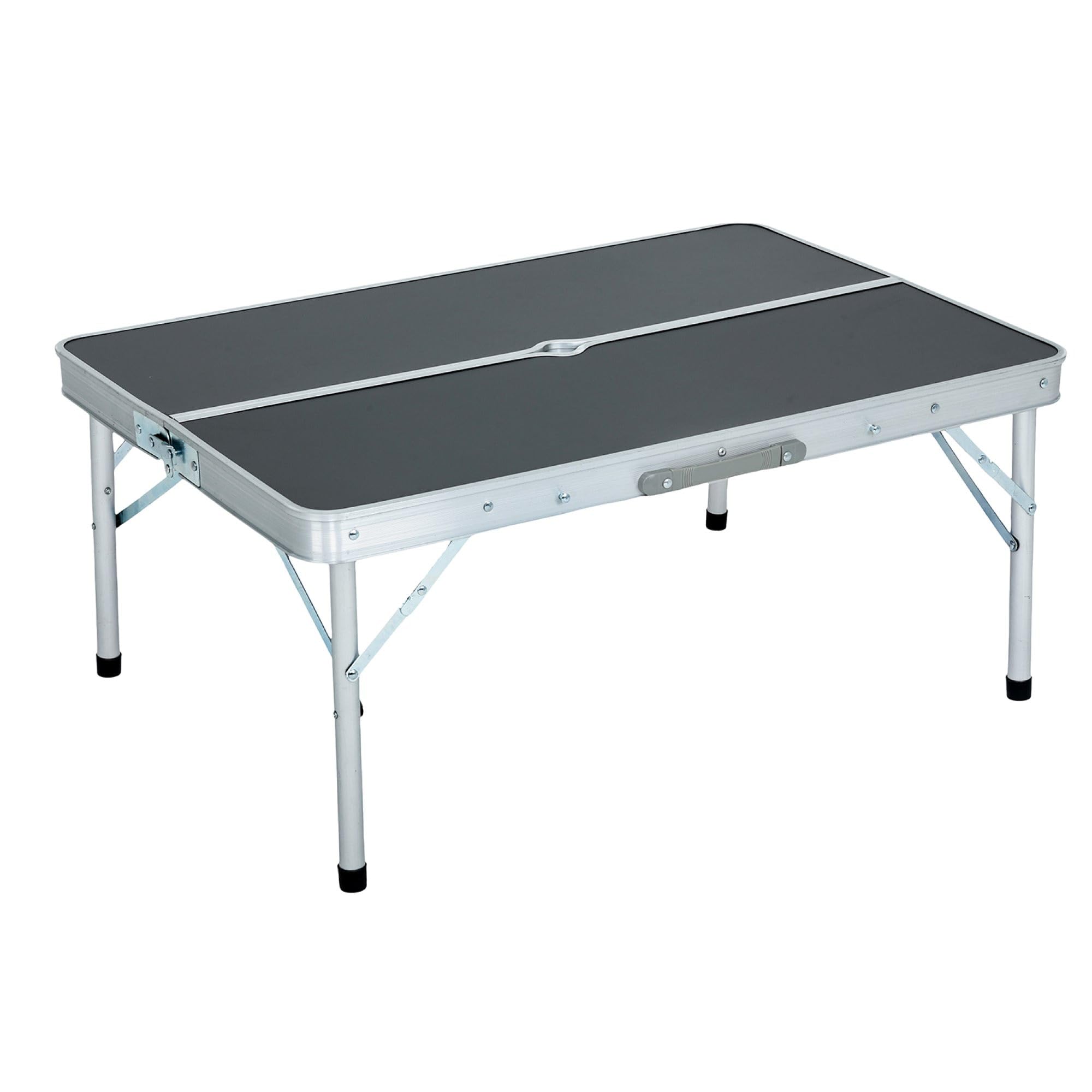 AKORD | Ensemble de Voyage Roi | Table + 2 bancs | Mobilier de Camping | pour Le Jardin | Pliable | Construction Durable | Portable | Léger | Aspect Classique | Norme en 581 | Noir