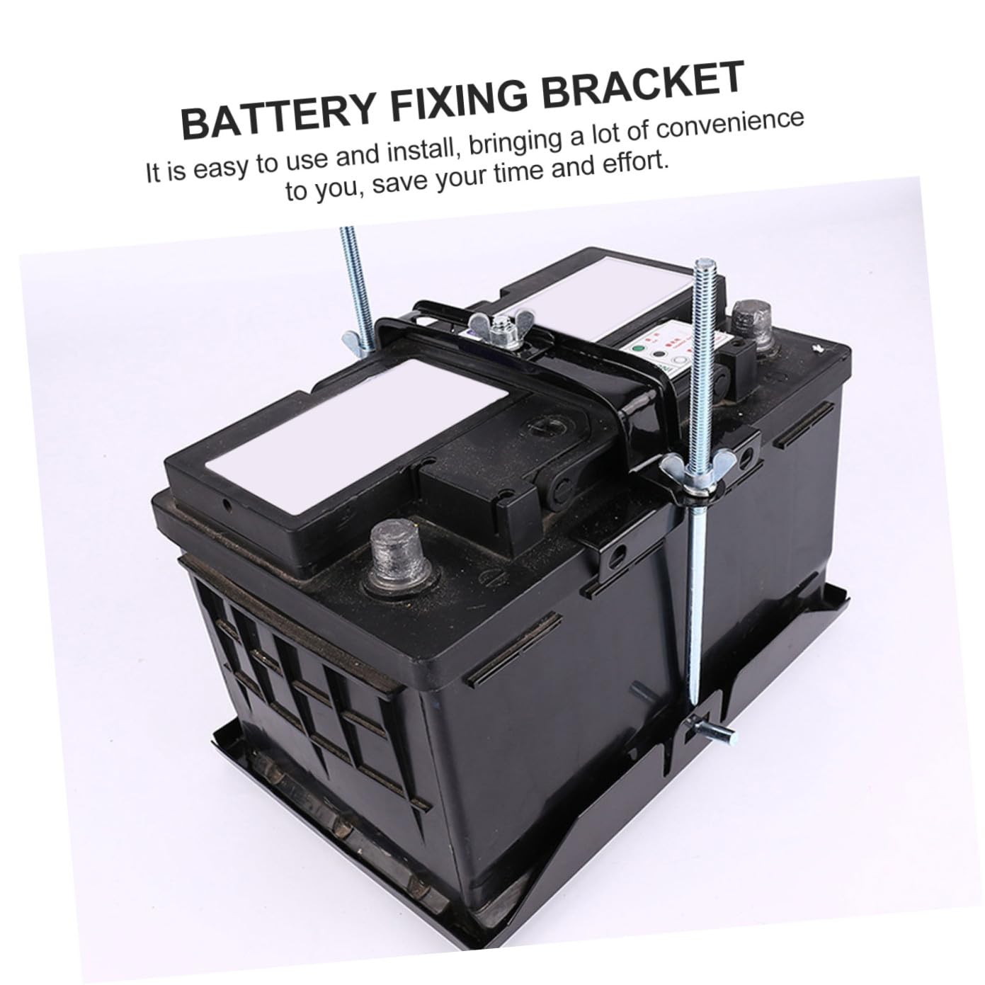 Support de Batterie de Voiture Noir en Fer, 1 Set