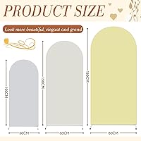 Vista 2 de VitalCozy Juego de 3 Cubiertas para Arco de Boda de 4/5/6 pies, Cubierta de Telón de Fondo de Arco de Tela de Doble Cara de Spandex Ajustado