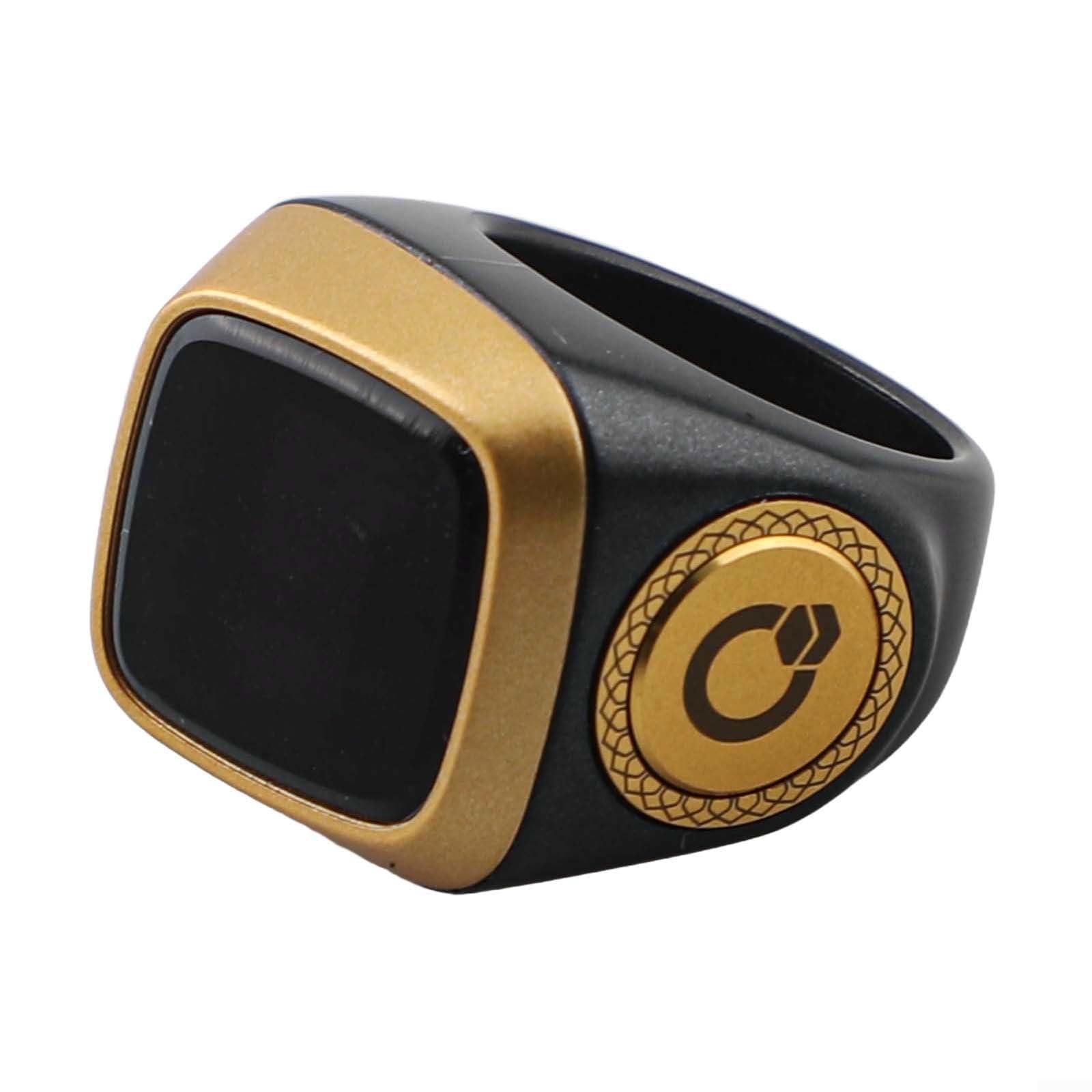 IQibla Smart for zikr Ring Tasbih contatore con display oled, contatore digitale per preghiera con app e promemoria vibrazioni, progettato per i musulmani per tenere traccia del conteggio (18 mm nero)