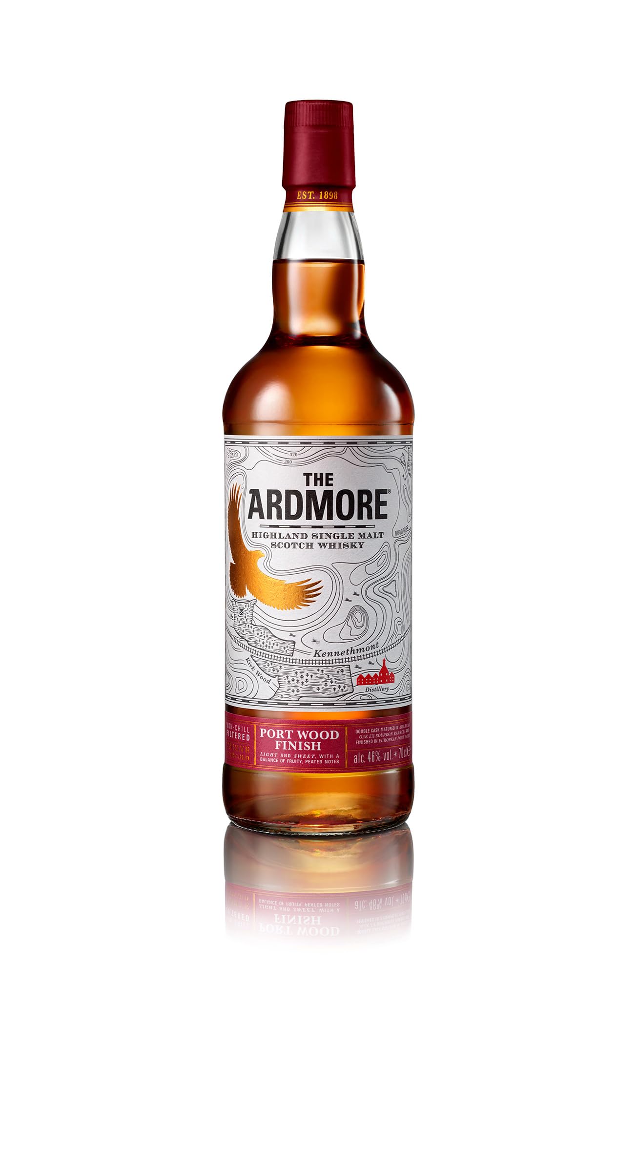 Ardmore 12 Jahre | Port Wood Finish Single Malt Whisky | mit Geschenkverpackung | 46% Vol | 700ml Einzelflasche
