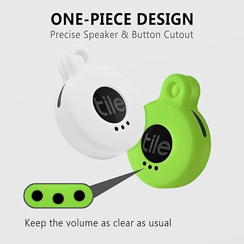 Miniatura 4 de Geiomoo Funda de silicona compatible con adhesivo de azulejos 2022, funda protectora con mosquetón (paquete de 2 unidades, blanco + verde