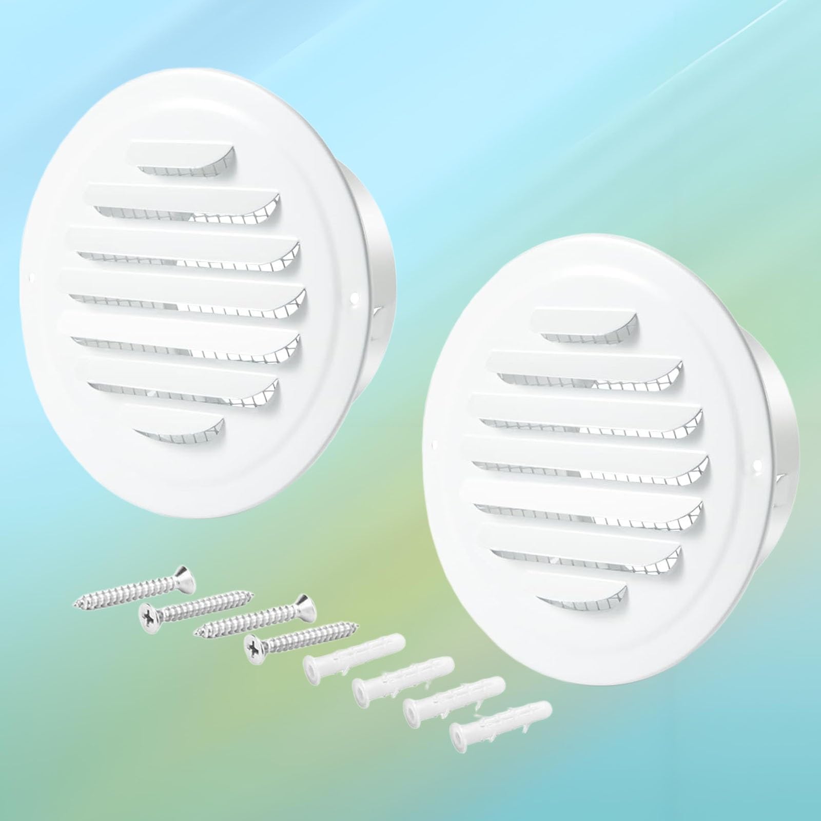 AMZBNEIDI Extractor Vent Cover Grille, 304 Stainless Steel Wall Air Vent Loered Grille 75-200mm for Kitchen Bathroom(200mm/7.9in 2pack)