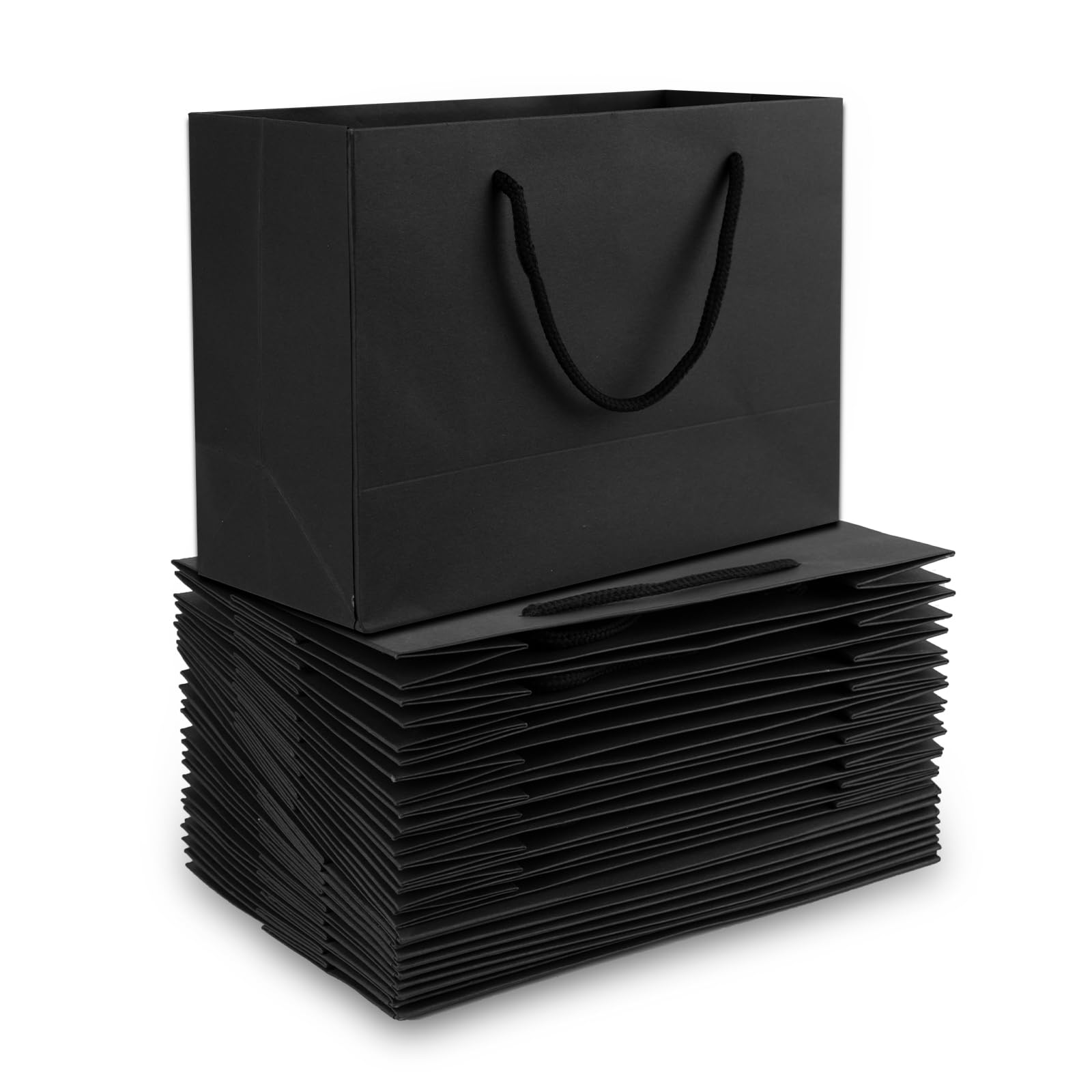 LQOZYYUL Black Gift Bags, Small Paper Party Bag, 30 Pack, 24x17x10cm