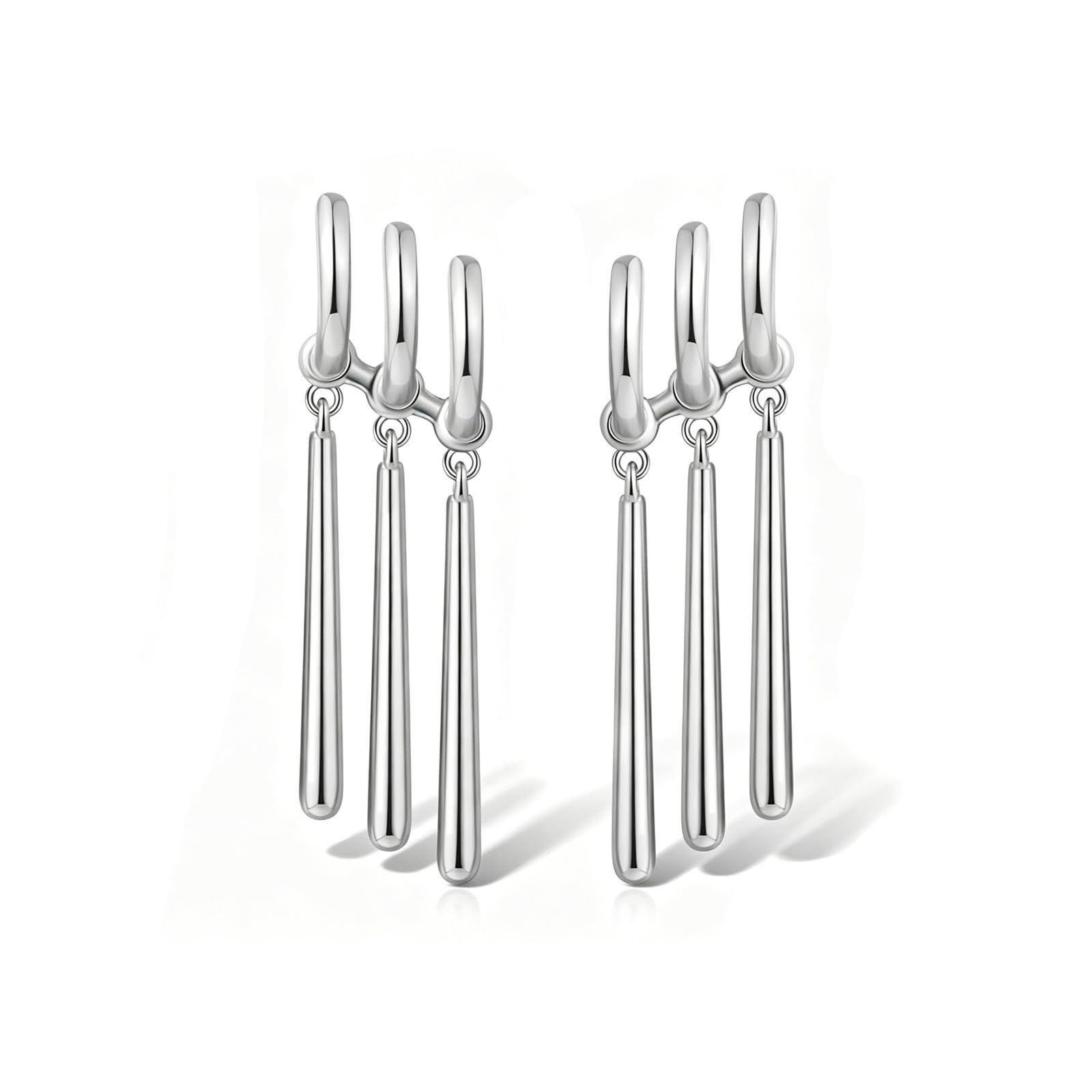 Zoro Earrings for Women Men - Gold Chunky Bar Drop Earrings - One Piece Cosplay Silver Cuff Dangle Statement Jewelry