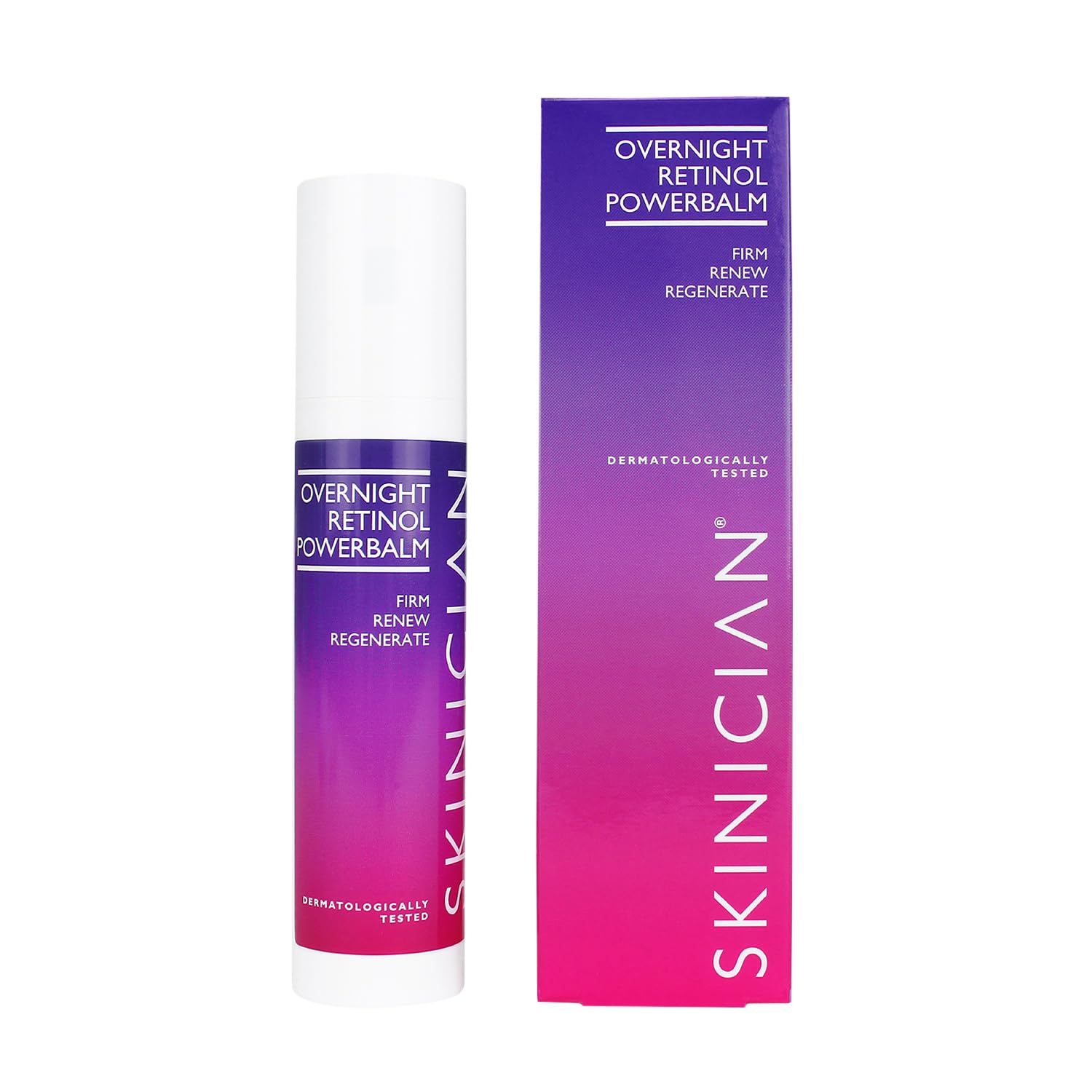 SKINICIAN Ageless Overnight Retinol Powerball 50 ml – serum przeciwstarzeniowe z retinolem – wysoce skuteczny retinol usuwa linie i zmarszczki – 100 wegańskie + nietestowane na zwierzętach
