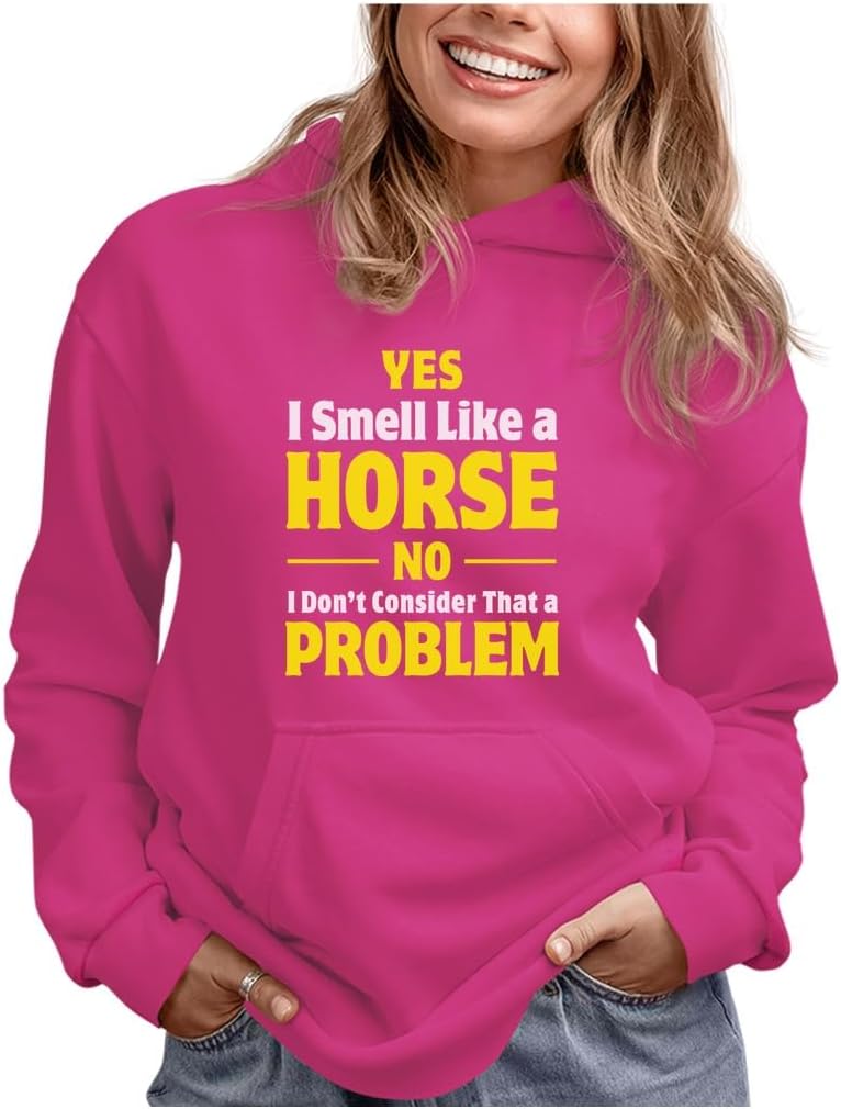 Tstars Smell Like a Horse Funny Gift for Horse Lover Riding Women Hoodie