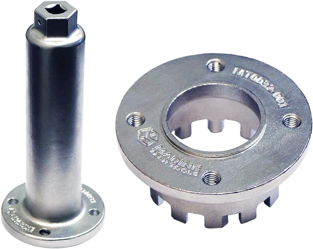 Marine Tech Tools Yamaha Bearing Retainer Wrench (MT0032-001) + Handle (AMT0031), Yamaha Bearing Carrier Removal Tool, Removes Retaining Rings & Bearing Carriers, Replaces Yamaha YB-34447