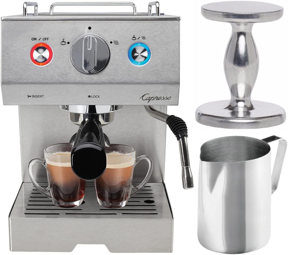 Capresso Cafe Select - Máquina profesional de café espresso y capuchino de  acero inoxidable con mango de mano y jarra de espuma (3 unidades) : Hogar y  Cocina - Amazon.com