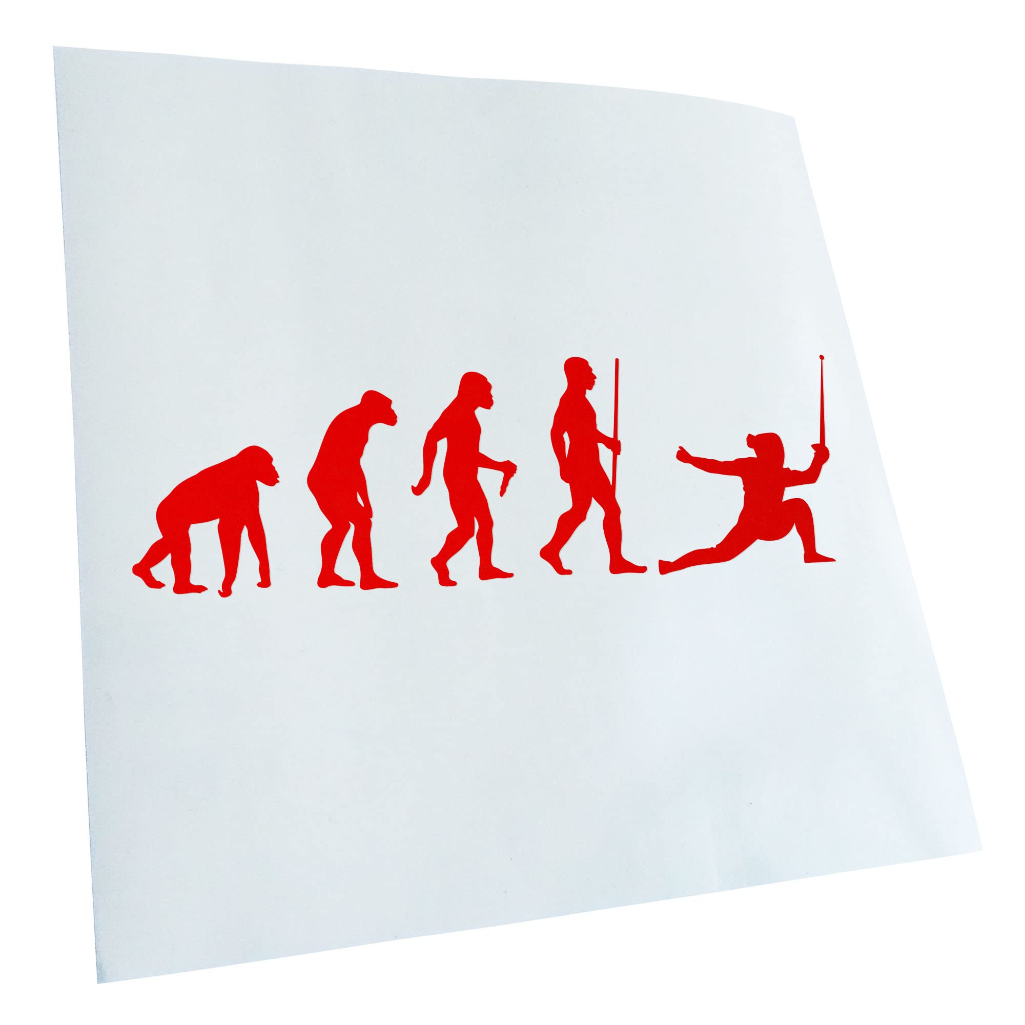 Kiwistar - Car Sticker - Fencing Epee Evolution - Red - 50 x 15 cm - Rear Window Car Sticker Weatherproof for Car Truck Moped Truck - Sticker Exterior Self-Adhesive Tuning Accessories for Window