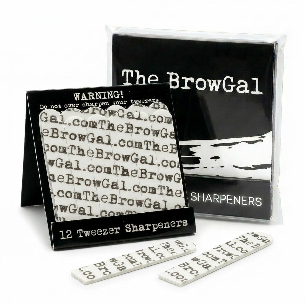 The BrowGal – 12 Tweezer Sharpeners – Exclusive for Sharp & Efficient Longer Period use - Super Handy and Portable Tool, Easily Grip with Safety - Sharpen Dull and Neglected Tweezer in Seconds