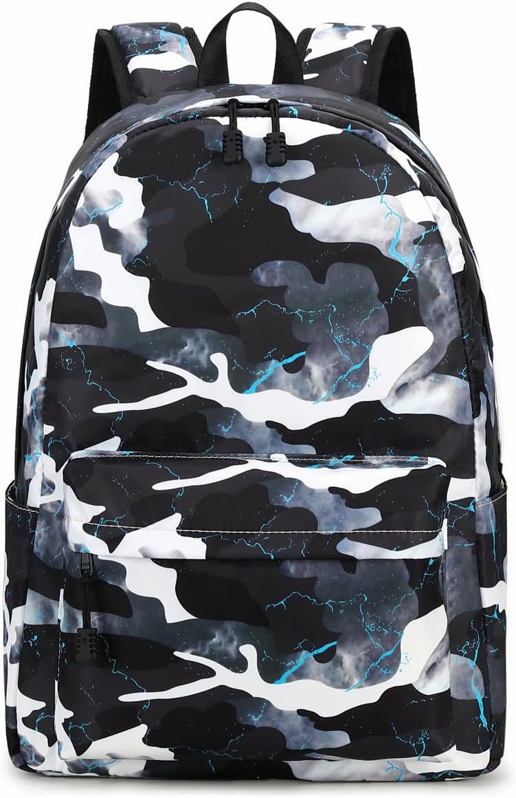 Lmwzh Backpack For Boys Girls Elementary Waterproof teen School Bags Kids Bookbag Lightweight Camo Black