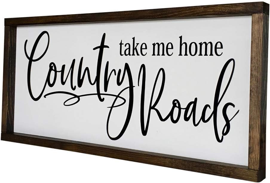 Farmhouse Handmade Framed Sign 25 x 11 or 30 x 13 inches Take Me Home Country Roads