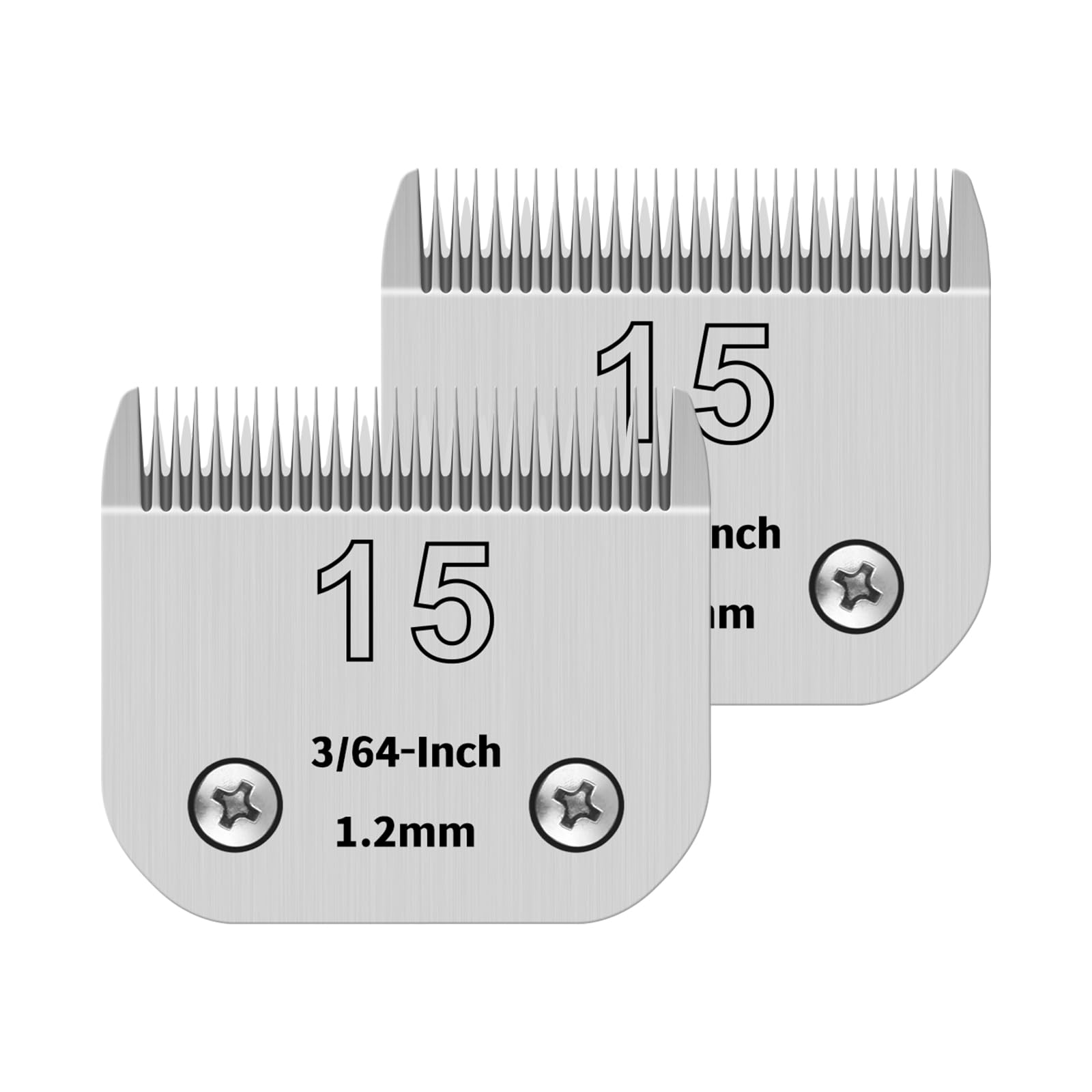 YAZIYIR 15# Pet Dog Grooming Detachable Ceramic Blades,Compatible with Andis,Oster A5,Wahl KM10 Clippers,Cut Length 8/32"(1.2mm),2 PCS