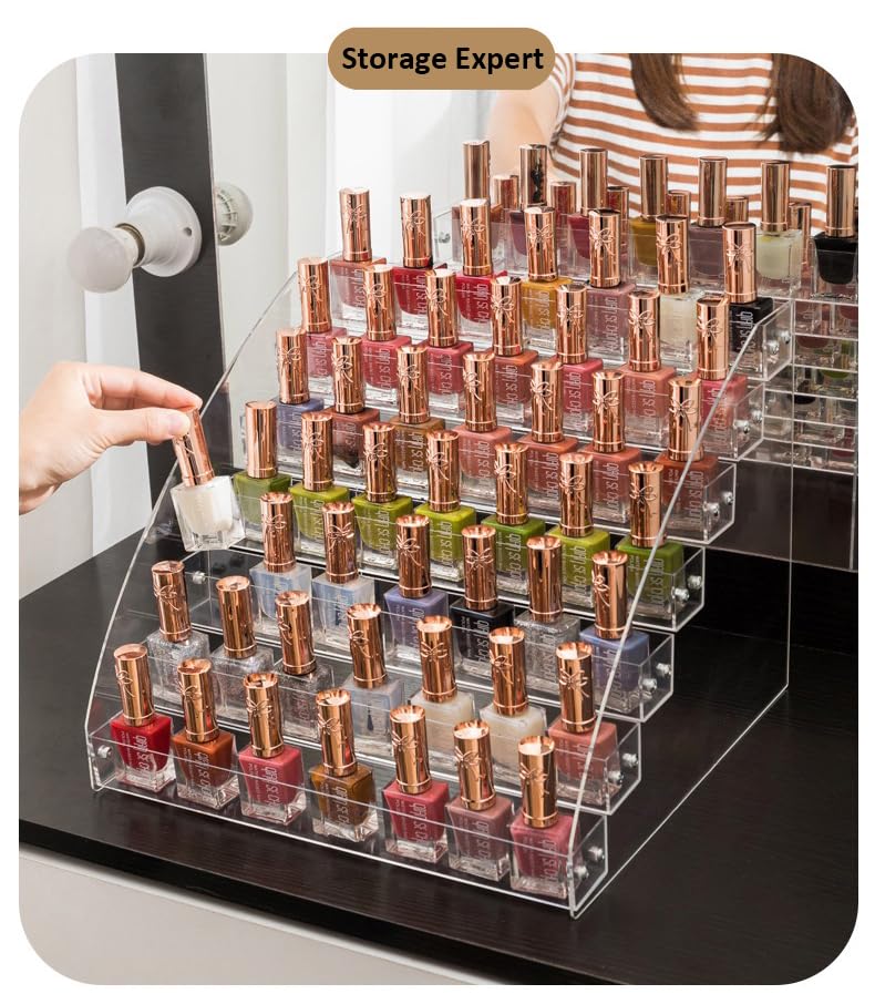 Nail Polish Dropper Bottle Organizer Rack Lipstick Holder Display Stand Acrylic Eyeglasses Storage Essential Oils Holder Makeup Organizer Cosmetic Display Cases (Cosmetic Display Cases-7F)