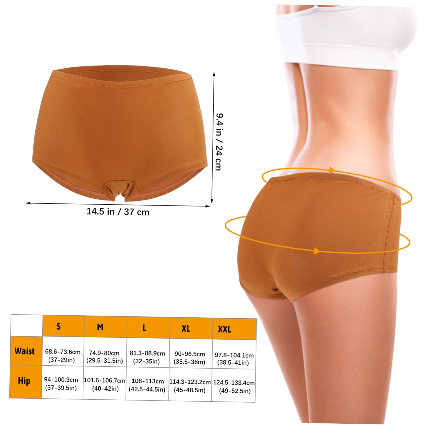 Bragas de Algodón para Mujer Talla S, Cobertura Total, 5 Piezas