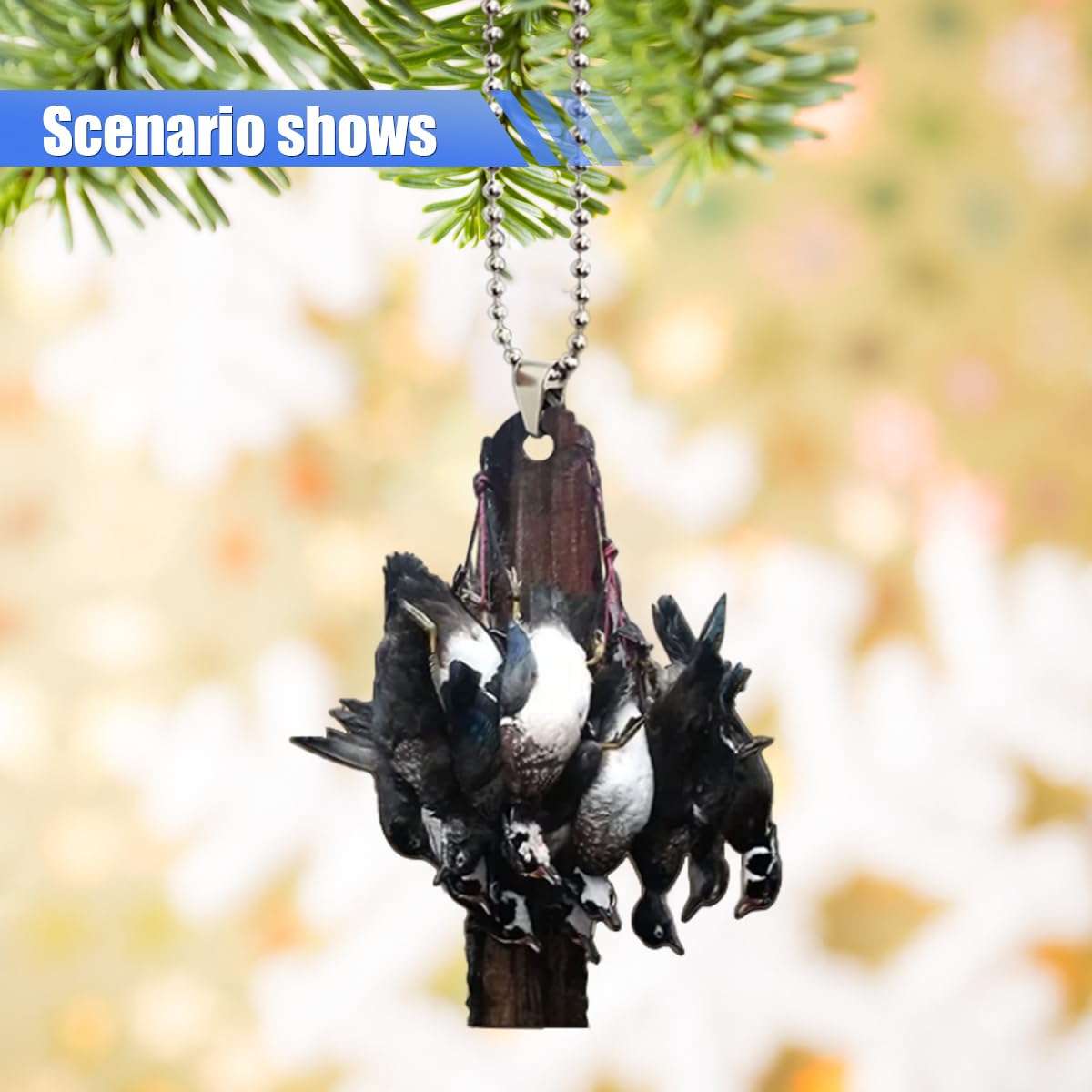 Car Rear View Mirror Pendant Acrylic Christmas Tree Hanging Ornament Animal 2D Flat Car Rear View Mirror Charm — view 7