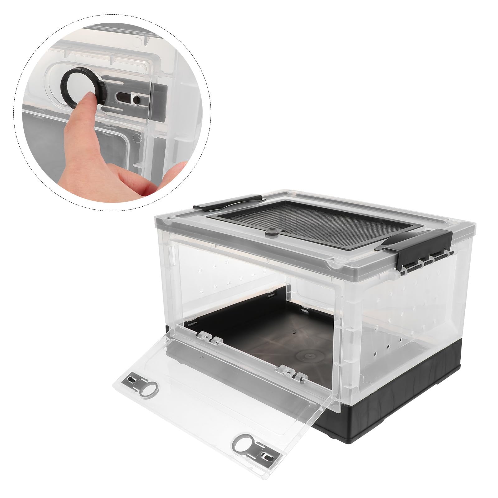Gatuida Jaula Apertura Frontal y Superior Separada de Plástico Múltiples Orificios de Ventilación Ligera y Conveniente para Alimentar para Hámster Adecuado para Mascotas Pequeñas
