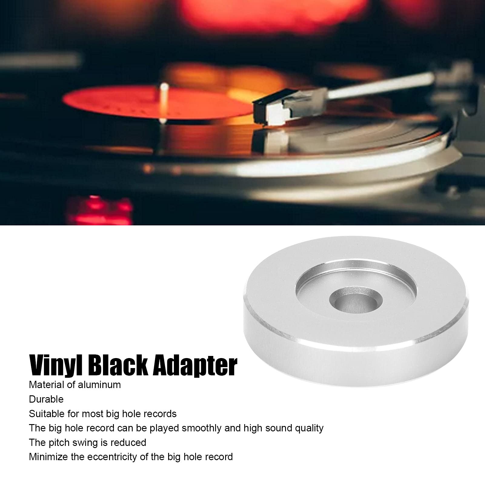 Lot De 5 Adaptateurs De Disque Vinyle De 17,8 Cm 45 Tr/min, Adaptateur De