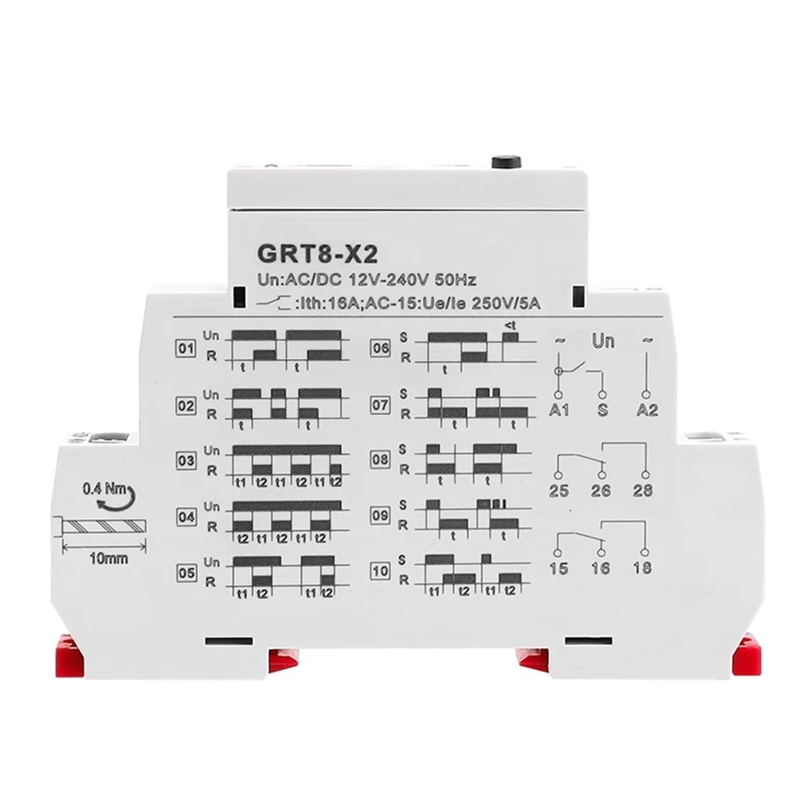 GRT8-X Digitalanzeige Multifunktions-Zeitrelais 16A mit 20 Funktionsauswahlen AC DC 1St(GRT8-X2 AC230V)