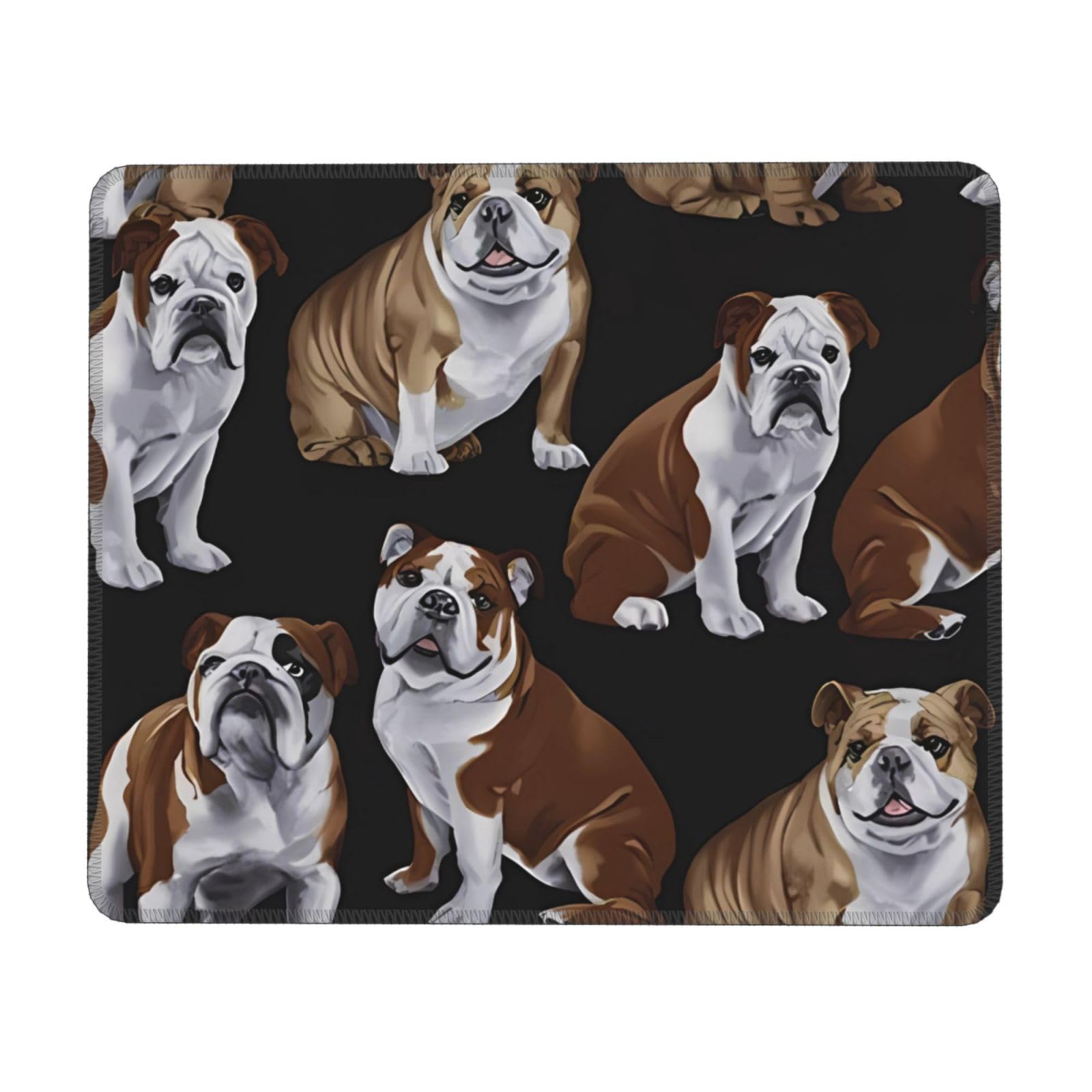 Gaming-Mauspad Mit Niedlichem Bulldoggen-Design – 24,1 X 20,1 Cm, Rutschfeste Gummiunterseite