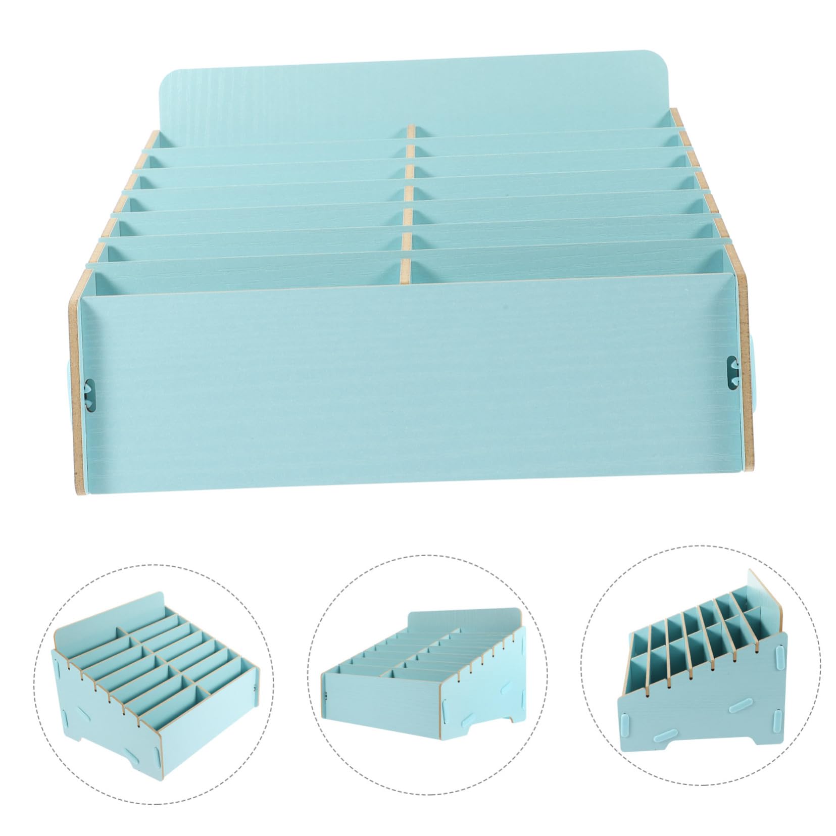 Angoily Caja de Almacenamiento y Múltiples Compartimentos de Madera para Teléfono Celular Soporte para Organizar Escritorio Hogar y Sala de Estar