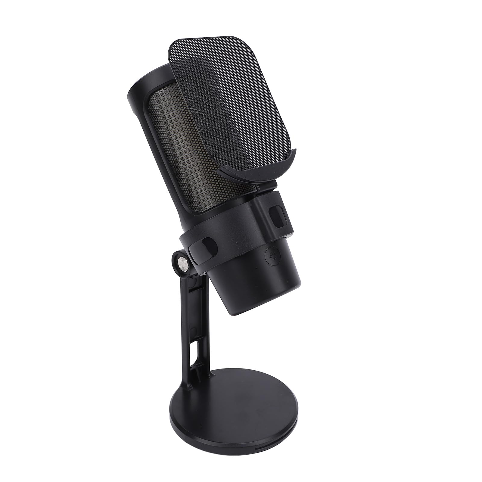 "Microfono a Condensatore da Gaming con di Illuminazione per Ambienti Colorati, Regolazione del Guadagno del Volume per Podcast, Video in Streaming per PC (Nera)